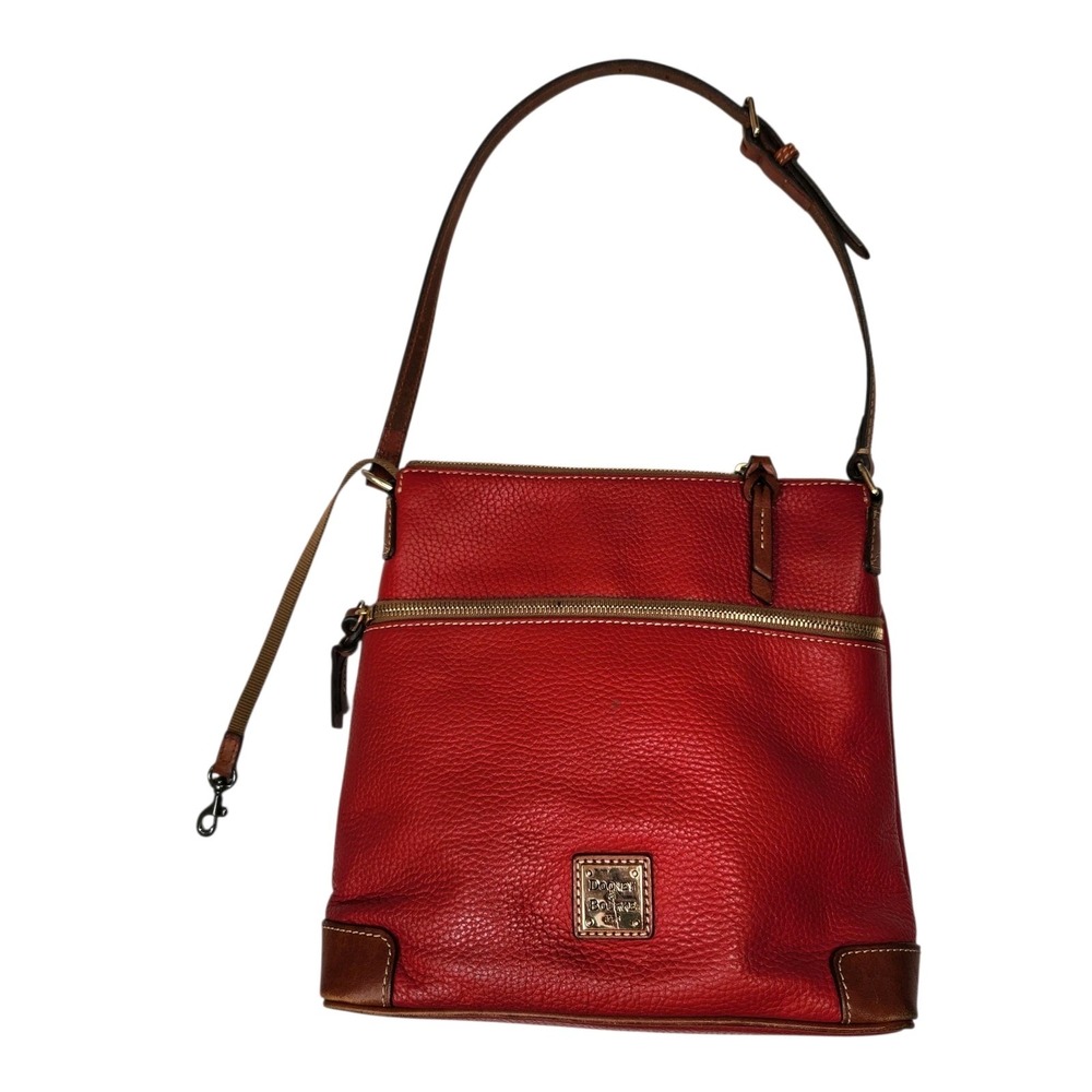 DOONEY & BOURKE Pebble Grain Leather Handbag Purse Shoulder Bag Red Wine Burgund - Picture 5 of 16